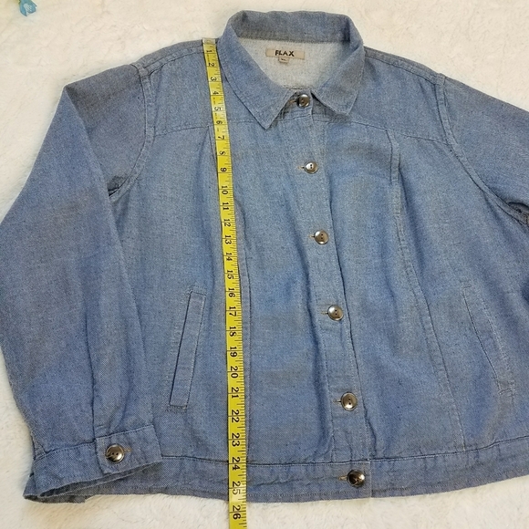 FLAX Chambray Linen Blend Jacket - Picture 4 of 8